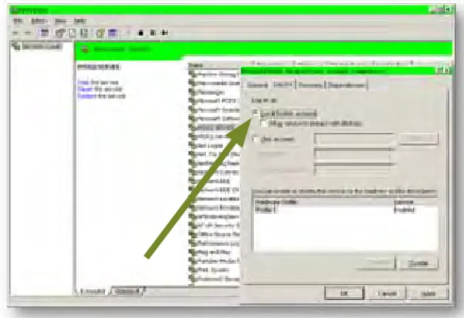 Figure 2. SQL Server service running as 