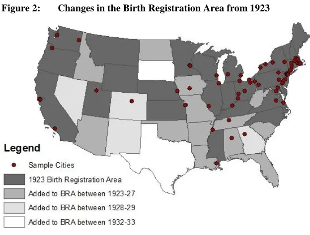 Figure 2: Changes in the Birth Registration Area from 1923 