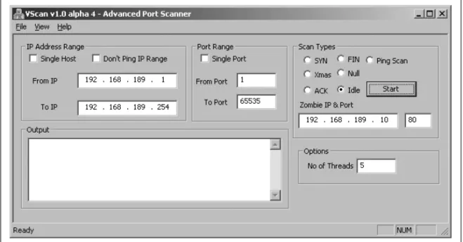 Figure 4-11. vscan used to launch an IP ID header scan