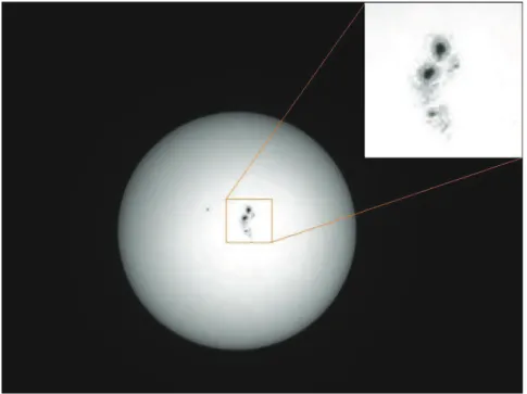 Figure 1: Detail of Sunspot Group 23th July 2004 (Photo by the Author)