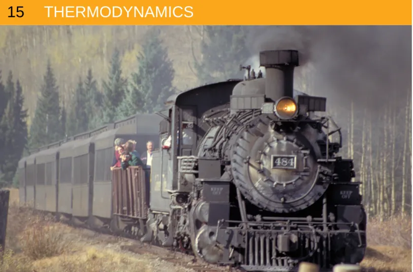 Figure 15.1 A steam engine uses heat transfer to do work. Tourists regularly ride this narrow-gauge steam engine train near the San Juan Skyway in Durango, Colorado, part of the National Scenic Byways Program