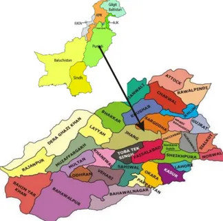 Figure 1. The location of the study area (Modified after Fatima et al. [7]). 