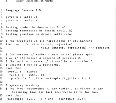 Fig. 2. Essence Speciﬁcation: Positional Approach to Modelling Langford’s Problem.