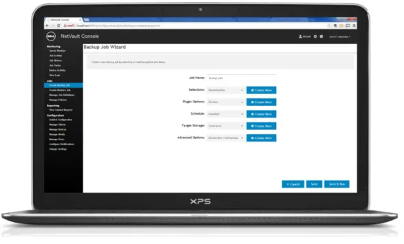 Figure 2. The NetVault WebUI enables remote administration of a NetVault Backup Server from any browser