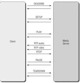 Figure 2-12:  Steps in receiving media via RTSP/RTP/RTCP