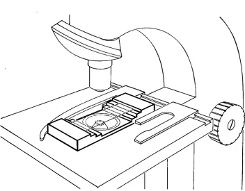 Fig. 1. Microscopical observation cell for micromanipulation. Suggested length, 75 mm; width, 30 mm; lower step height, 3 mm; upper step height, 2 mm
