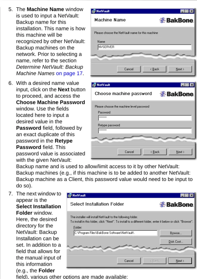 Figure 4-16: The Installation Wizard’s Machine Name window where it is possible to input a name identifier for this installation of NetVault: Backup