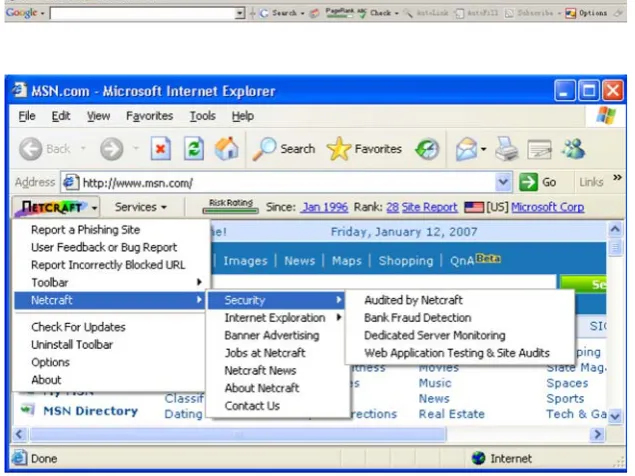 Fig. 1 Google toolbar, Safe