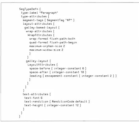 Figure 3 Example of Segment-type Definition 
