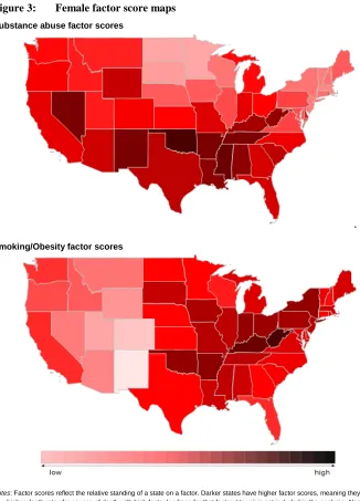 Figure 3: Female factor score maps 