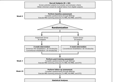 Fig. 1 Chart of study flow. REDCap, Research electronic data capture; T1-MRI, high-resolution anatomical magnetic resonance imaging; RS-fMRI,resting-state functional magnetic resonance imaging; DTI, diffusion tensor imaging; VR, virtual reality