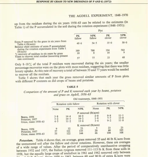 Table 4 --aGog n"i,.'cr stt;;i Ob/acre)esdmate of extra P accumulateditre toratioo experiment from Table 