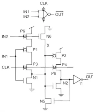 Figure 11 OR/NOR l.atc!Jes last design issue worth not ing is t he feedback through P I  can drive X dow n by more than a 