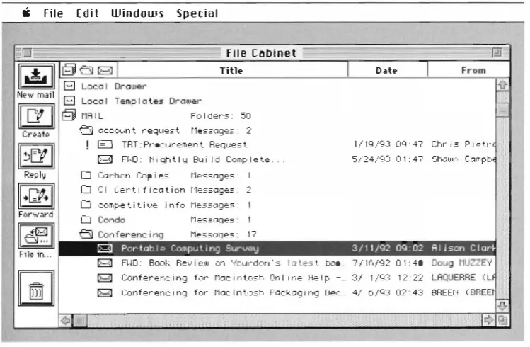 Figure 11 Original TeamLinks Mail Design 
