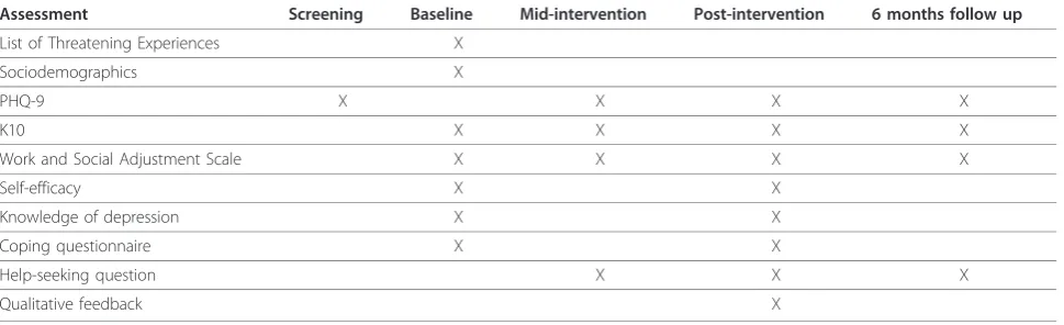 Table 2 Outcome measures and timepoints of assessment