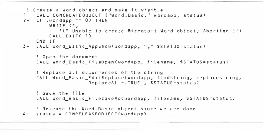 Figure 6 Code from a User-written Forrran Progt';\111 Th;lt ln,·okcs Microsofr Word 