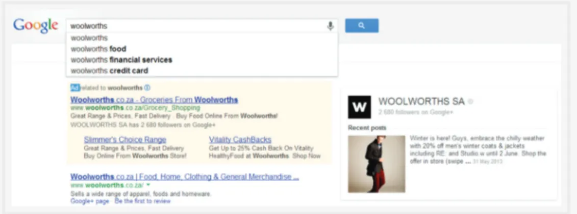 Figure 17. Brand search ads and organic results appearing together.