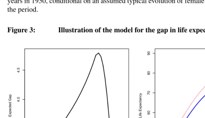 Figure 3:Illustration of the model for the gap in life expectancy