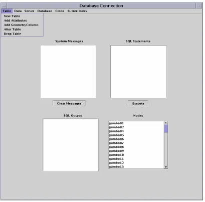 Figure 4.8 Table Option in the Interface 