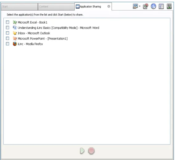 Figure 26: Application Sharing Tab 