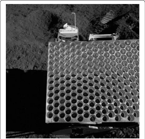 Fig. 1 Apollo 15 retroreflector for lunar laser ranging (LLR) (http://www.hq.nasa.gov/office/pao/History/alsj/a15/AS15-85-11468HR.jpg