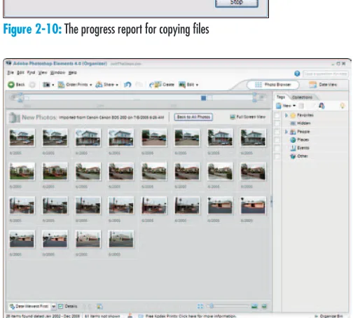 Figure 2-10: The progress report for copying files