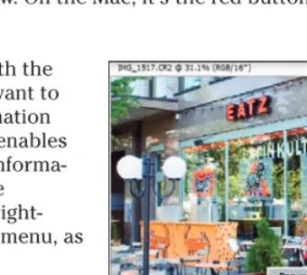 Figure 1-4: From the pop-up menu on thestatus bar, you select commands that provideinformation about your file.
