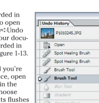 Figure 1-13: The Undo History palette recordssteps in an editing session.