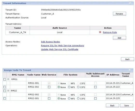 Figure 3. Configuring a tenant with web services access nodes  Creating a UID 