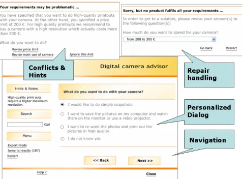 Figure 2: Typical User Interface of a Conversational Recommender Application. 