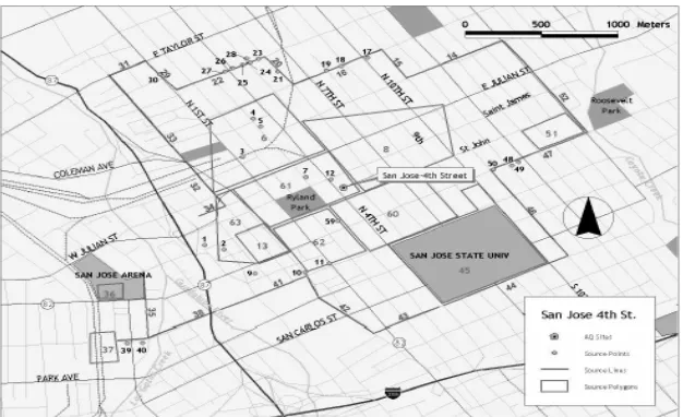 Figure 3.2 Example of spatial emissions activity information contained in the Atlas of the CRPAQS [21]