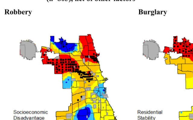 Figure 1: Socioeconomic disadvantage parameter estimates for robbery 