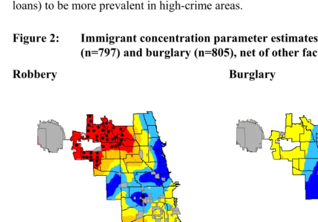 Figure 2: Immigrant concentration parameter estimates for robbery 