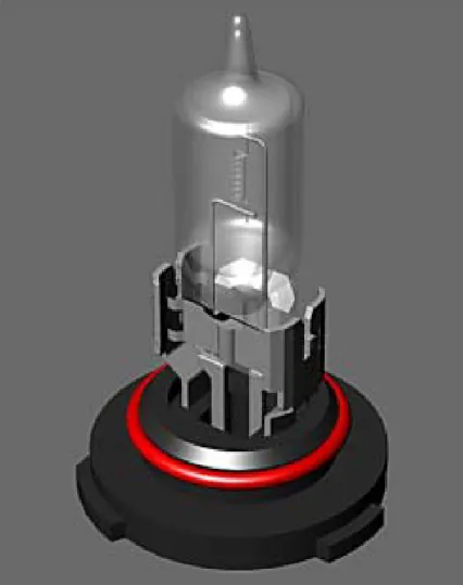 Fig. 1: Rendering of the HB3 automotive headlamp bulb. 