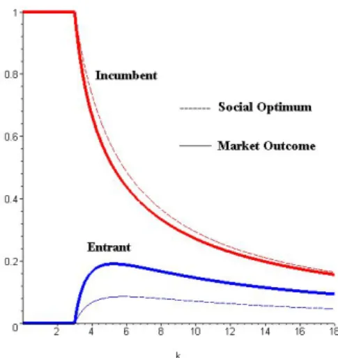 Figure 4: Social Optimum - Investment Levels
