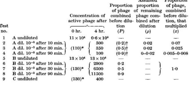 Table 4. Effect of interrupting the action of chymotrypsin by dilution 