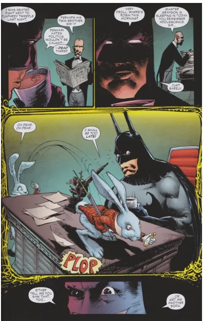 Figure 1. In the above page from Batman: Through the Looking Glass (2011), Batman has been surreptitiously dosed with a powerful psychotropic compound