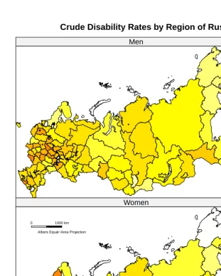 Figure 2:Crude and age-adjusted disability rates