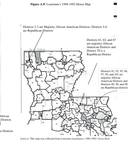 Figure A.9: Louisiana’s 1988-1992 House Map 