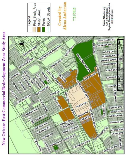 Figure 3. New Orleans Town Center Pilot Study Map 