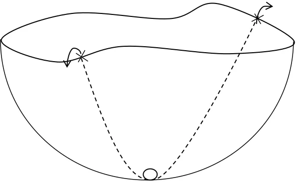 Figure 2.6 A ball rolling on the inner surface of a bowl 