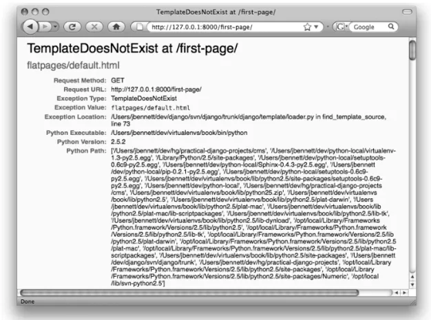 Figure 2-4. A Django server error page