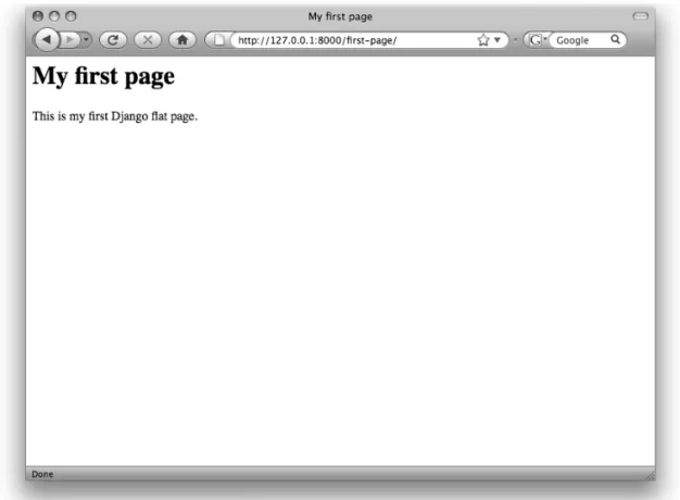 Figure 2-5. Your first Django flat page