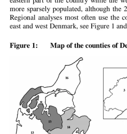 Figure 1: Map of the counties of Denmark 