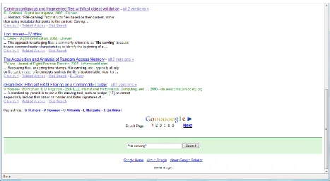 Figure 1 Scholar.google.com Example of Information Retrieval 