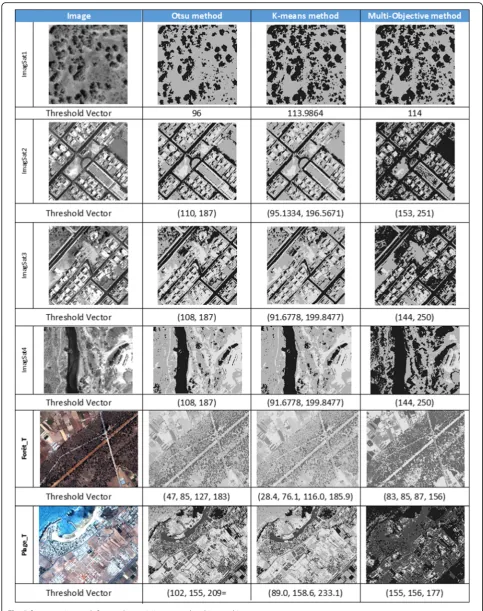 Fig. 5 Segmentation result for panchromatic images and multispectral images