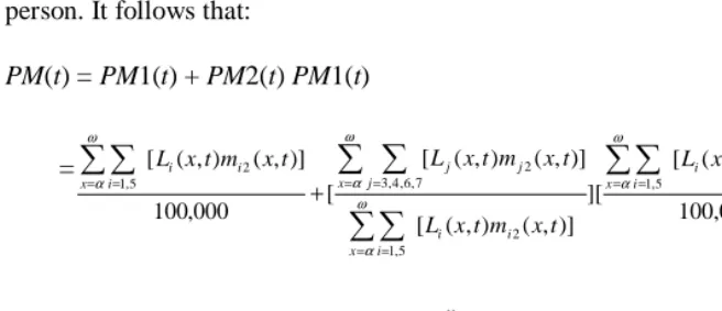 table.  Let PD(t) denote the projected overall propensity of divorce of an average person during the life course if the sex-age-specific rates of marriage/union formation and 