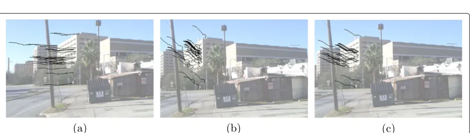 Fig. 11 Stabilization comparison for video1. Features are tracked from frame 256 to frame 275