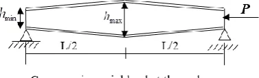 Fig. 4: Prismatic and non-prismatic columns with different boundary conditions: geometry, loading and material data