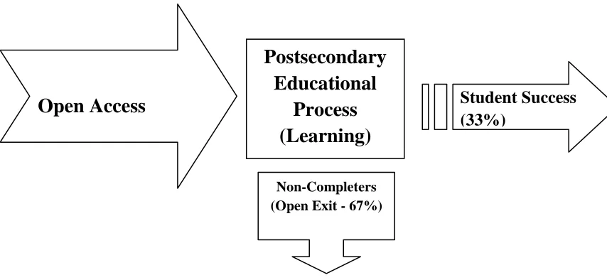 Figure 1.1: The Student Flow Diagram at Two-year Colleges. Data from NCHEMS, 2007 